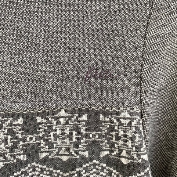 Kavu Blake gray long sleeve scoop neck dress Aztec southwestern print size XS - Picture 5 of 9